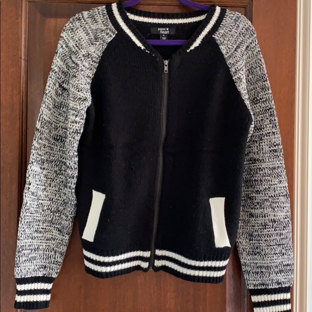 Zip up bomber sweater